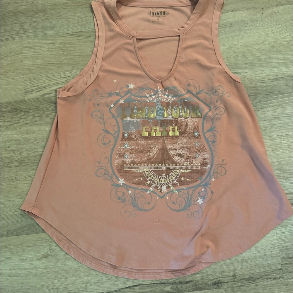 Shyanne Women's Peach Graphic Tank Top